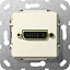 Розетка DVI (кремовый глянцевый) System 55 Gira. Вид 1.