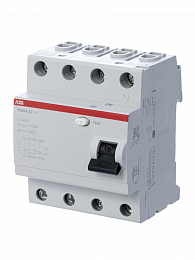 FH204 AC 40/300 Блок утечки тока 4-полюсный, 40A, 300mA, тип АC (УЗО) ABB. Вид 1