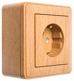 Коробка 1-постовая, подъемная для наружного монтажа с рамкой (бук) Wessen 59 Schneider Electric. Вид 1