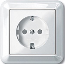 Розетка с заземлением, со шторками (белый) Merten M-Trend Schneider Electric. Вид 1