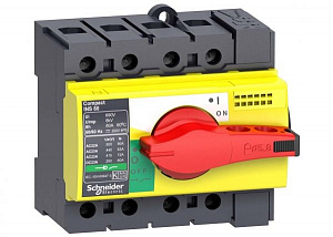 Выключатель-разъединитель Interpact INS63, 4P, 63А (с красной ручкой) Schneider Electric. Вид 1