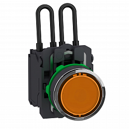 кн.с подс.,с лампой тест, 24в, оранж.пл Schneider Electric. Вид 1