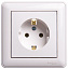 Розетка с заземлением без шторок, 16А, в сборе (белый) Wessen 59 Systeme Electric. Вид 1.
