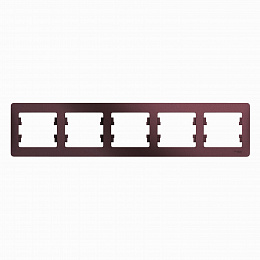 Рамка 5-постовая, горизонтальная, (баклажановый) Glossa Systeme Electric. Вид 1