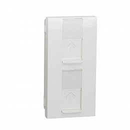 Лицевая панель для Keystone/Systimax RJ45, 4 мод., со шт., с пол д/надп., прям. (белый) Unica Schneider Electric. Вид 1