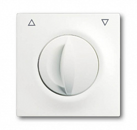 1740 DR-774 Плата центральная с поворотной ручкой, с маркировкой, для механизма выключателя жалюзи 2712/2713 U и 2722/2723 U, серия impuls, цвет белы. Вид 1