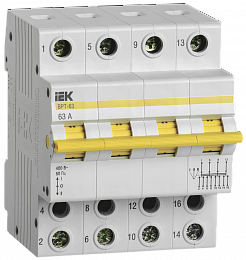 ВРТ-63 Выключатель-разъединитель трехпозиционный 4P 63А IEK. Вид 1