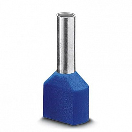AI-TWIN 2X 2,5 -10 BU Кабельный наконечник изол. 2х2,5мм² (1упак-100шт) синий Phoenix Contact. Вид 1