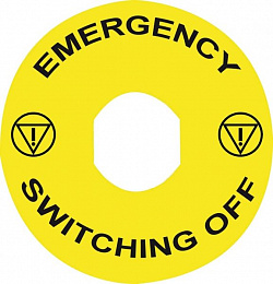 Маркировка авар. откл-я, желтая, круглая Schneider Electric. Вид 1