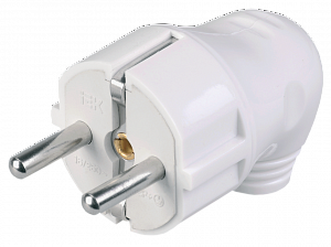 ВПу11-01-Ст Вилка разборная угловая с з/к 16А белая ИЭК. Вид 1