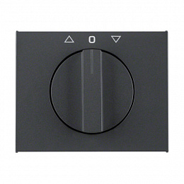 Накладка с вращающейся ручкой для жалюзийного поворотного выключателя (антрацитовый, матовый) K.1 Berker. Вид 1