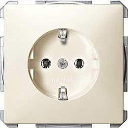 Розетка SCHUKO, 16А, винтовые зажимы QF SD (бежевый) Merten Schneider Electric. Вид 1