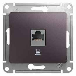 Розетка компьютерная RJ45 кат.5e, механизм (сиреневый туман) Glossa Systeme Electric. Вид 1