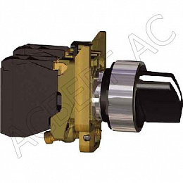 Переключатель 2-х позиционный 1НО+1НЗ с фиксацией (в сборе) чёрный Schneider Electric. Вид 1