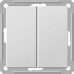 Переключатель 2-клавишный, 16АХ, механизм (матовый хром) Wessen 59 Schneider Electric. Вид 1