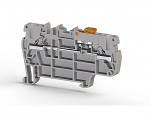 PYK 2,5A Клеммник пружинный быстрозажимной 2,5 мм.кв., с размыкателем (серый) Klemsan. Вид 1