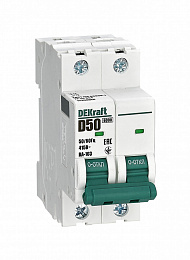 ВА-103 Автоматический выключатель 2-полюсный, 50А, 6kA (хар-ка D) DEKraft. Вид 1