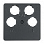 Накладка для антенной розетки, 4 отверстия (антрацитовый, матовый) Berker. Вид 1.