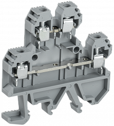 Клемма винтовая КВИ-4-2L двухуровневая 4мм2 серая (1упак- 50шт) ИЭК. Вид 1