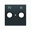 8550 NS Накладка для TV-R розетки,серия SKY, чёрный бархат ABB. Вид 1.