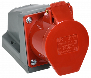 CCИ-115 Розетка стационарная 3Р+РЕ+N 16А 380-415В IP44 ИЭК. Вид 1