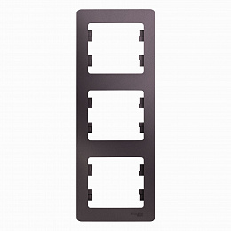 Рамка 3-постовая, вертикальная (сиреневый туман) Glossa Systeme Electric. Вид 1