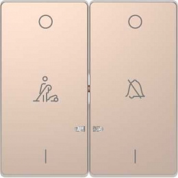 Клавиша 2-ная, линзой led, символ: звонок/горничная (шампань) Merten D-Life Schneider Electric. Вид 1