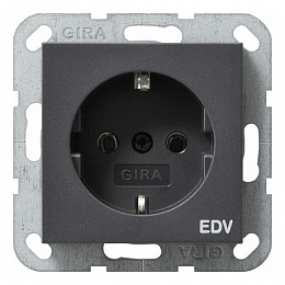 Розетка с заземлением (антрацит) System 55 Gira. Вид 1