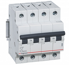 RX3 Автоматический выключатель 4-полюсный 32A 4,5kА (хар-ка С) Legrand. Вид 1