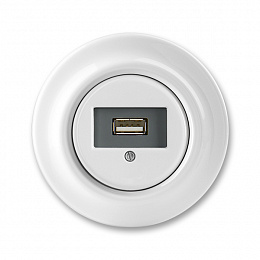 5014K-C00420 Розетка USB, белый фарфор Decento ABB. Вид 1