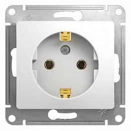 Розетка электрическая с заземлением 16А (белый) Glossa Systeme Electric. Вид 1