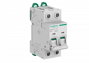 Автоматический выключатель 2-полюсный, 32A, 10kA (хар-ка C) Systeme9 Systeme Electric. Вид 1