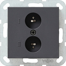 Аудио-розетка (антрацит) System 55 Gira. Вид 1