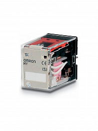 MY4 110/120VAC (S) Реле серии, форма контактов 4PDT, 110/120В AC Omron. Вид 1