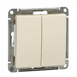 Переключатель 2-клавишный, 10АХ, механизм (слоновая кость) Wessen 59 Systeme Electric. Вид 1