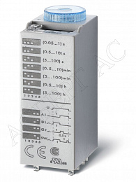 Реле времени 2 контакта (задер вкл., выкл., импульс) (12В DC) Finder. Вид 1