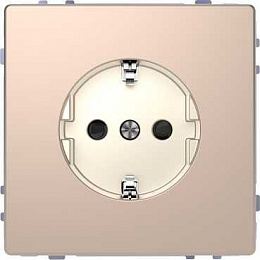 Розетка 16а, с з/к и шт, винт. зажим. (шампань) Merten D-Life Schneider Electric. Вид 1