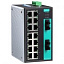 16-портовый неуправляемый коммутатор: 15х10/100 BaseT Ethernet и 1 порт 100BaseFX, -40...+75С MOXA. Вид 1.