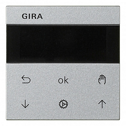 Накладка на жалюзийный выключатель, с дисплеем (алюминий) System 55 Gira. Вид 1