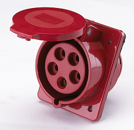 Розетка для скрытой проводки 425 3р+ре+n 32а 380в i DEKraft. Вид 1