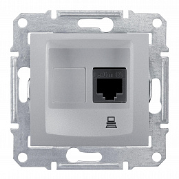 Розетка компьют., RJ45, одиноч., кат. 6, экран. stp, с пруж. заж (алюминий) Sedna Schneider Electric. Вид 1