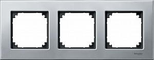 Рамка 3-постовая, sm (металл платина-серебро) Merten M-Elegance Schneider Electric. Вид 1
