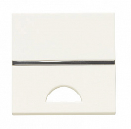 N2201.9 BL Клавиша 1-клавишного 2-модульного выключателя/переключателя/кнопки с окном для шильдика с символом, серия Zenit, цвет альпийский белый AB. Вид 1