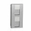 Лицевая панель для Keystone/Systimax RJ45, 4 мод., со шт., с пол д/надп.,прям. (алюминий) Unica Schneider Electric. Вид 1.