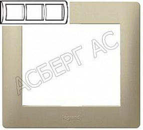 Рамка 3 поста горизонтальная (titanium) Galea Life Legrand. Вид 1