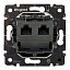 Механизм 2-ой компьютерной розетки RJ45, UTP (кат. 5e) Galea Life Legrand. Вид 1.