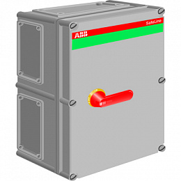 OT200KFCC3A Рубильник в боксе 3-полюсный, 200А, 2НО+1НЗ, IP65 нет 2x фланец II ABB. Вид 1