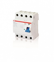F204 B-S 63/500 Блок утечки тока 4-полюсный, 63А, 500mA, тип B-S (УЗО) ABB. Вид 1