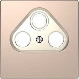 Центральная накладка TV розетки, 2/3 отверстий (шампань) Merten D-Life Schneider Electric. Вид 1