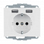 Розетка и 2 USB-розетки (полярная белизна) K.1 Berker. Вид 1.